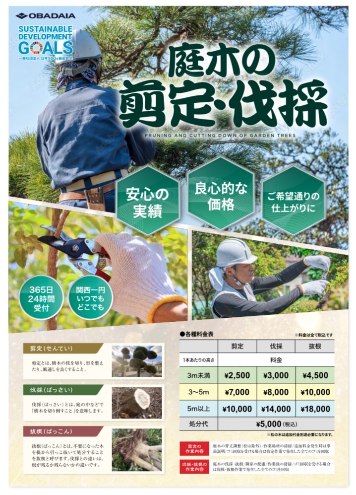 剪定・伐採専用チラシ